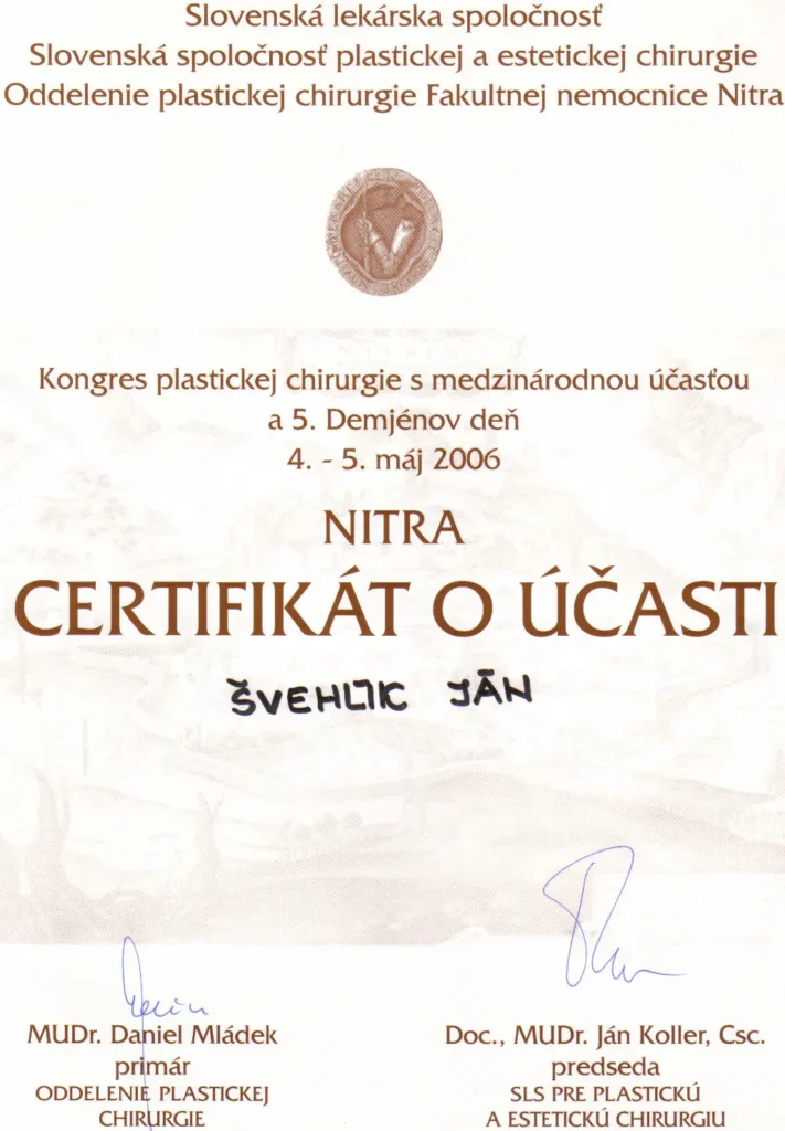 2006 Plastická chirurgia Nitra