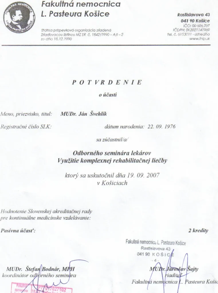 2007 Seminár rehabilitácia