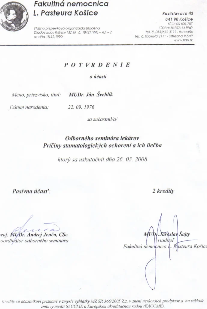 2008 Seminár stomatológia